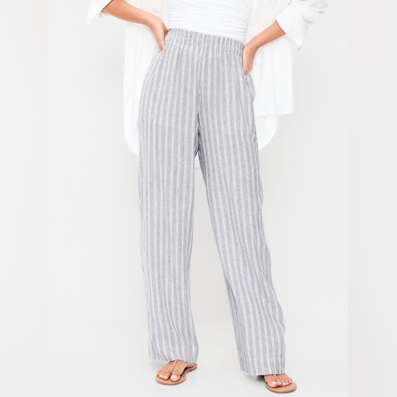 Old Navy Pants - 🆕 Old Navy Women's High-Waisted Linen-Blend Wide-Leg Pants